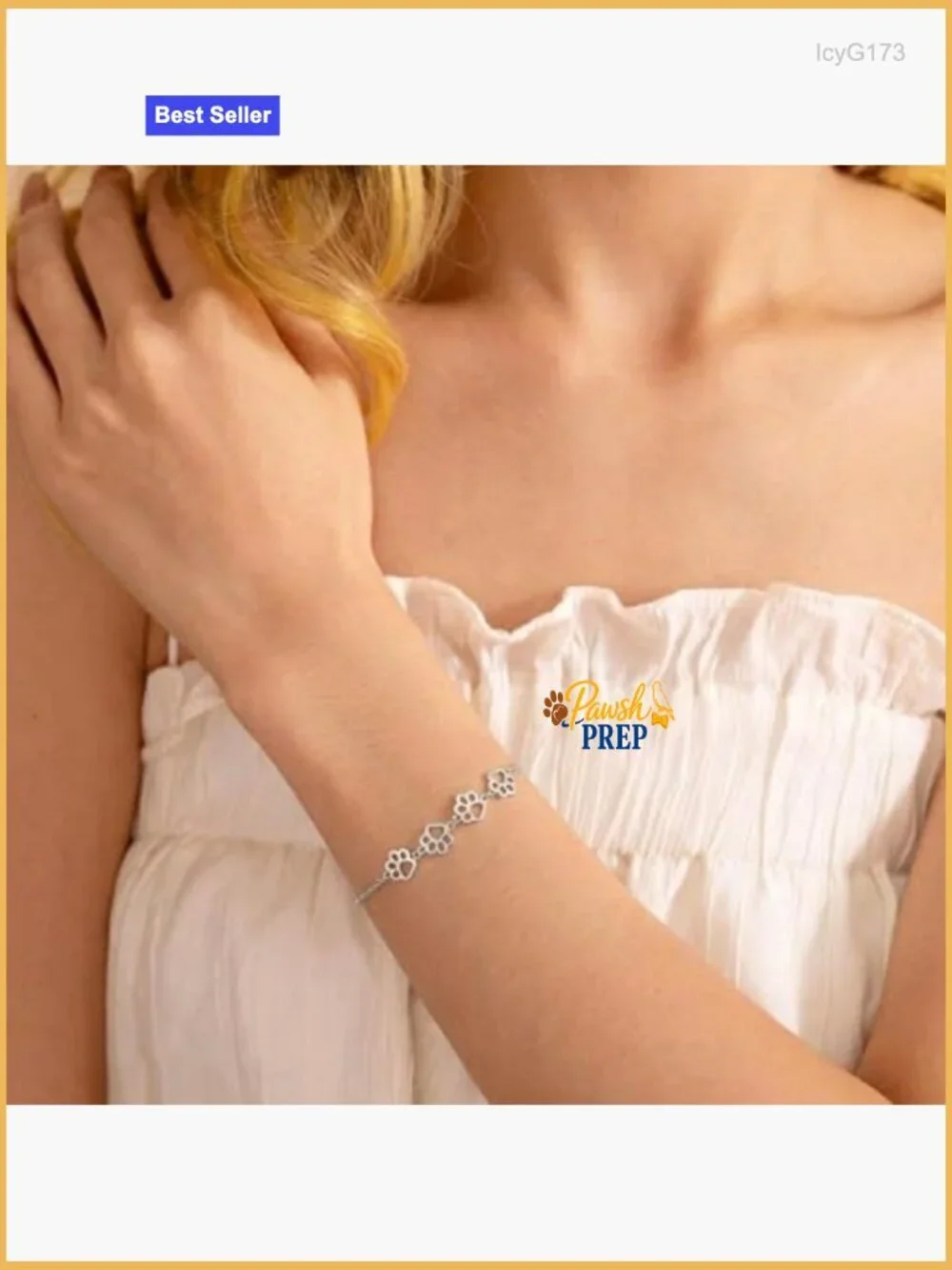 925 Sterling Silver Adjustable Paw Print Charm Bracelet for Pet Lovers